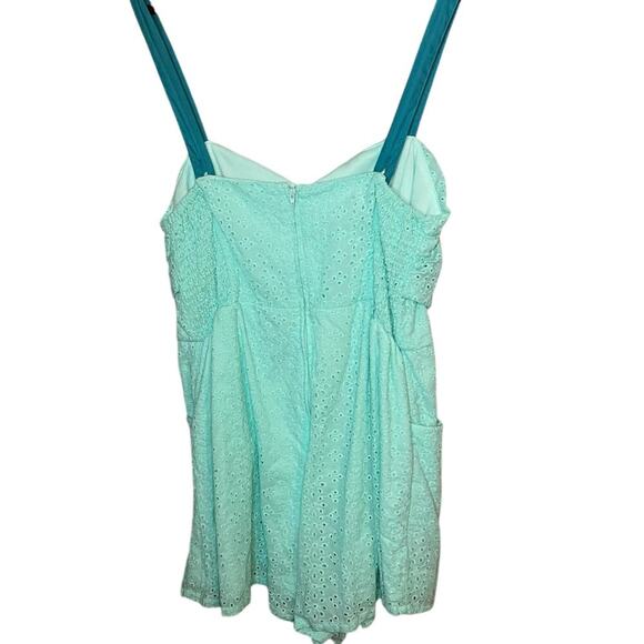 Unique Vintage Aruba‎ Blue Eyelet Rae Romper Women’s Size XL - Picture 5 of 6